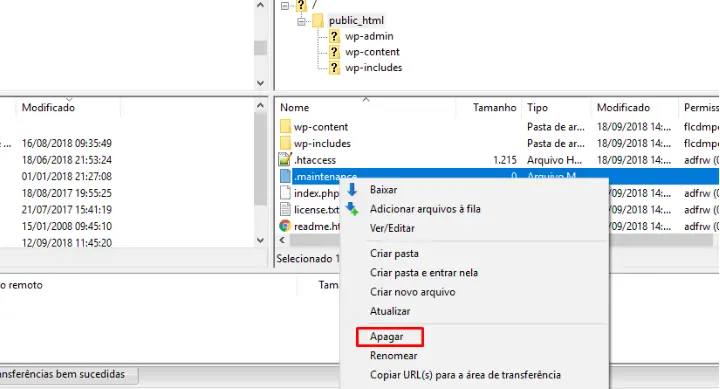 Corrigindo o WordPress travado em modo de manutenção