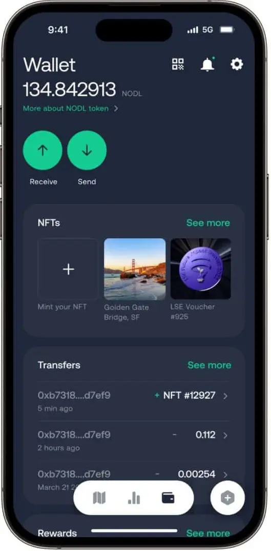 Wallet NODLE - Aplicativo de mineração via smartphone