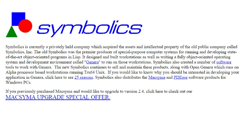 Symbolics.com foi o primeiro registro '.com' da história da internet