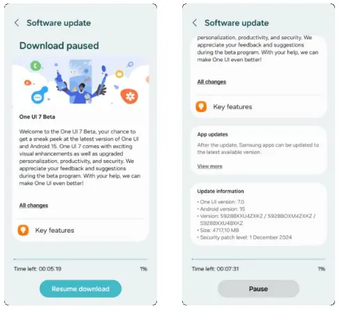 Atualização para OneUI 7 através do programa Beta da Samsung