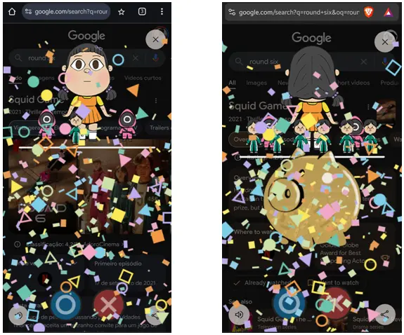 Final do easter egg do Round Six no Google