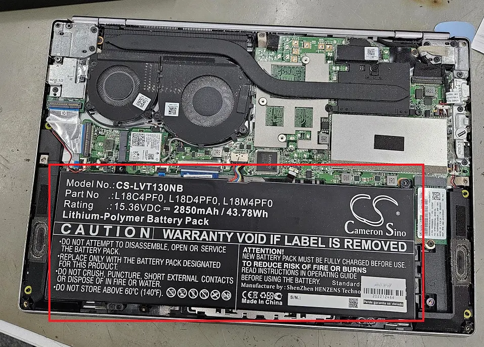 Troca de bateria da CMOS de um Lenovo Thinkbook 13s IWL